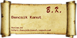Bencsik Kanut névjegykártya